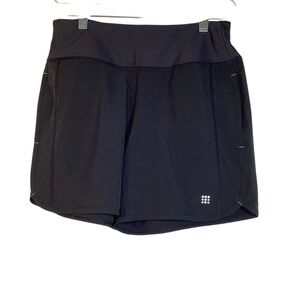 Title Nine Original No-Run Shorts Women XS‎ Black Zipper Pocket Running Gym EUC